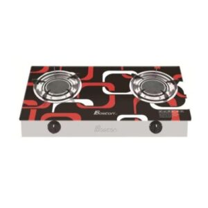 Boscon Table Top Tempered Glass 2 Burner Gas Cooker-Auto Ignition